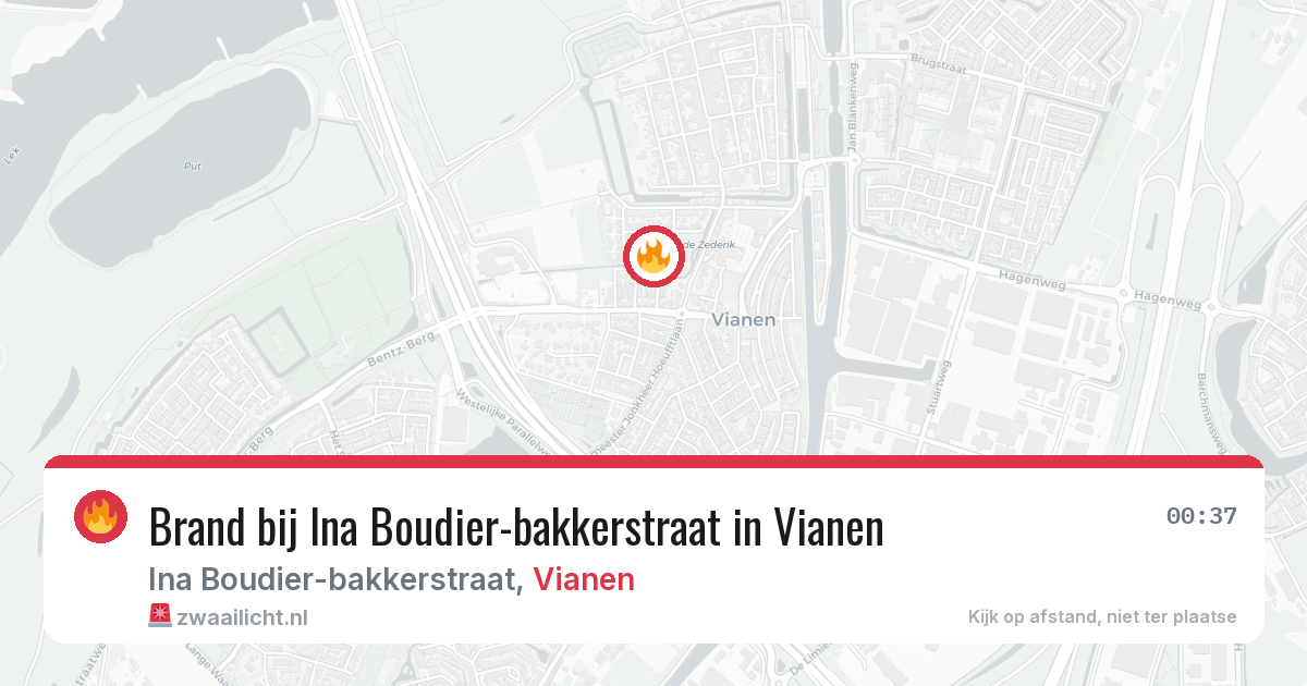 Brand bij Ina Boudier-bakkerstraat in Vianen — 22 jun 2026