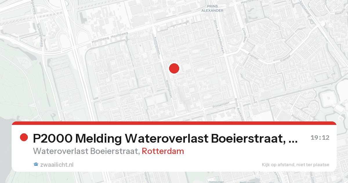 P2000 Melding Wateroverlast Boeierstraat, Rotterdam — 31 jan 2026