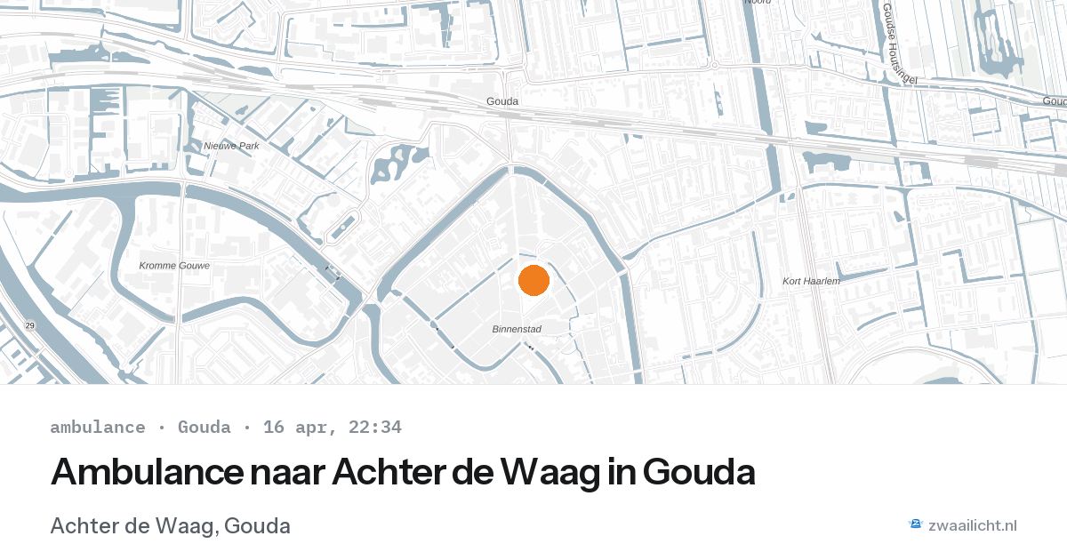 Ambulance naar Achter de Waag in Gouda — 16 apr 2026