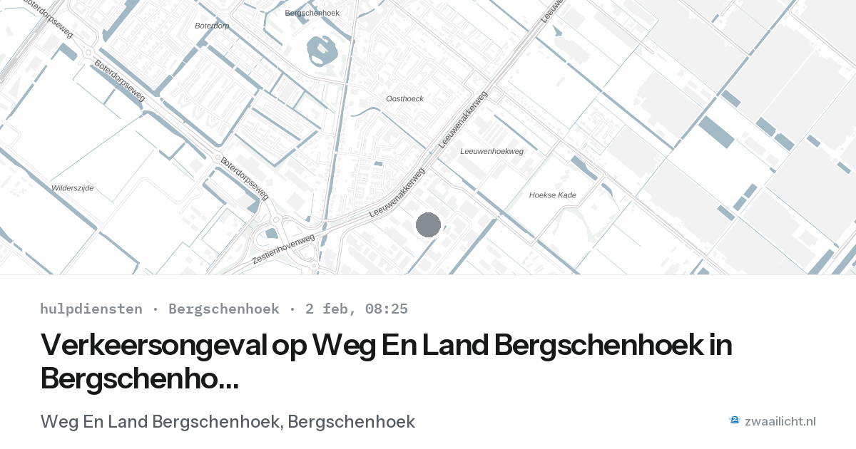 Verkeersongeval op Weg En Land Bergschenhoek in Bergschenhoek — 2 feb 2026