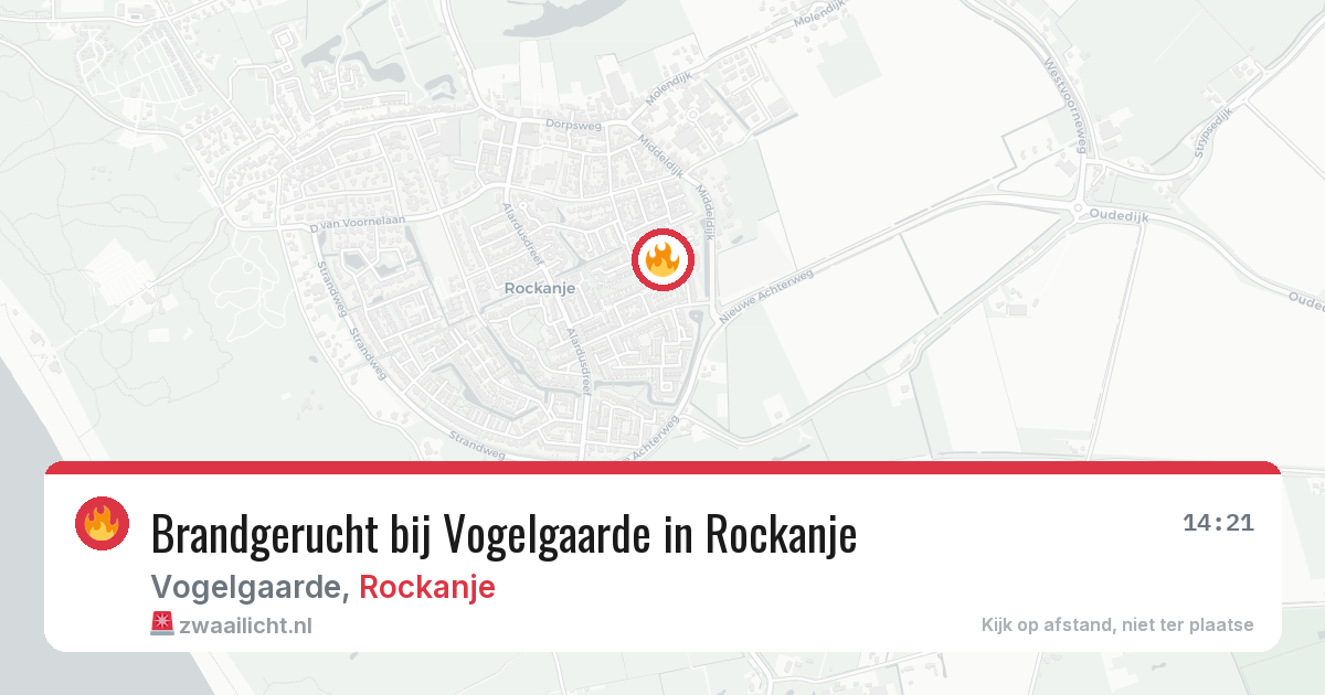 Brandgerucht bij Vogelgaarde in Rockanje — 10 aug 2026