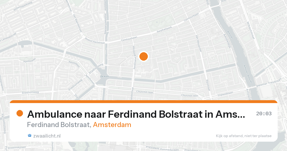 Ambulance naar Ferdinand Bolstraat in Amsterdam — 14 jun 2026