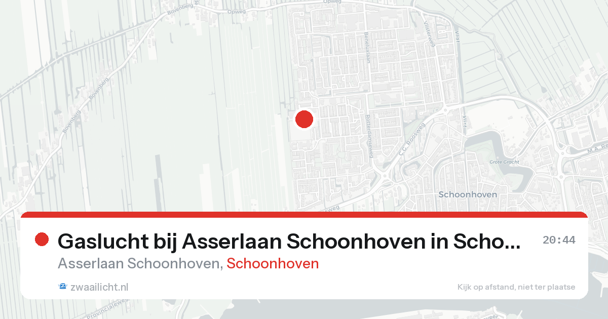 Gaslucht bij Asserlaan Schoonhoven in Schoonhoven — 23 aug 2026