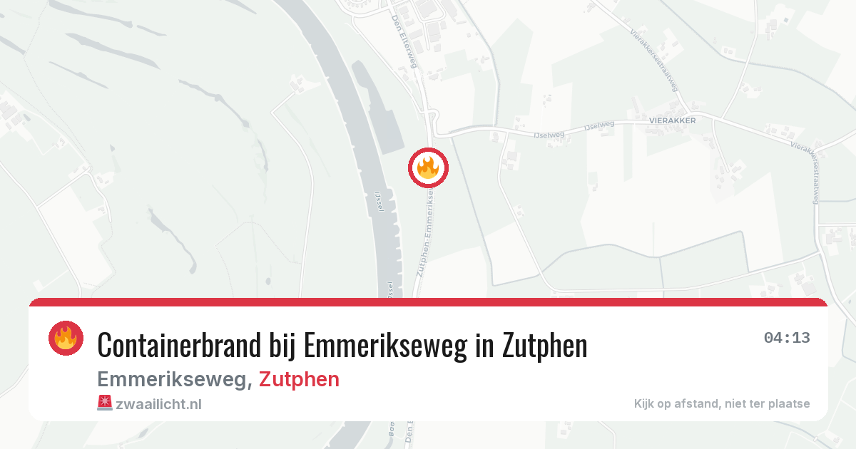 Containerbrand bij Emmerikseweg in Zutphen — 14 jun 2026