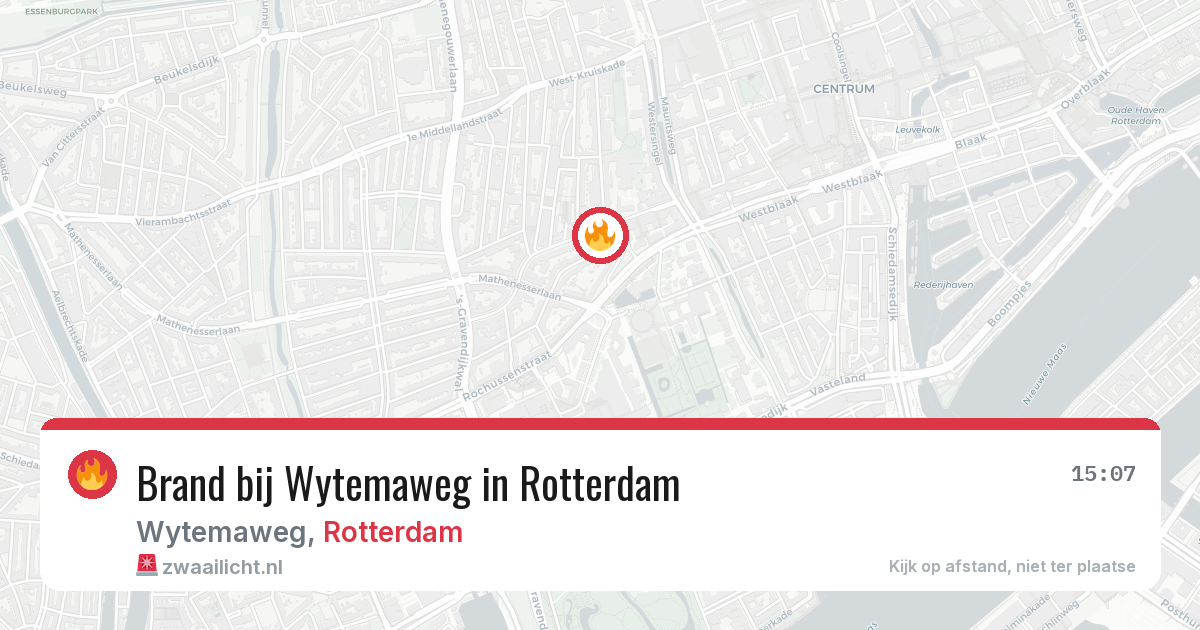 Brand bij Wytemaweg in Rotterdam — 22 apr 2026