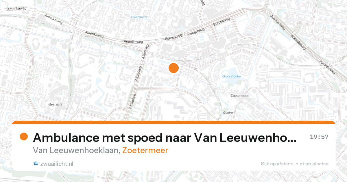Ambulance met spoed naar Van Leeuwenhoeklaan in Zoetermeer — 27 aug 2026