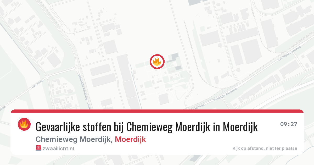Gevaarlijke stoffen bij Chemieweg Moerdijk in Moerdijk — 18 mrt 2026
