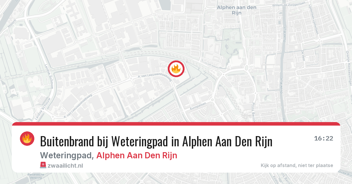 Buitenbrand bij Weteringpad in Alphen Aan Den Rijn — 17 jul 2026