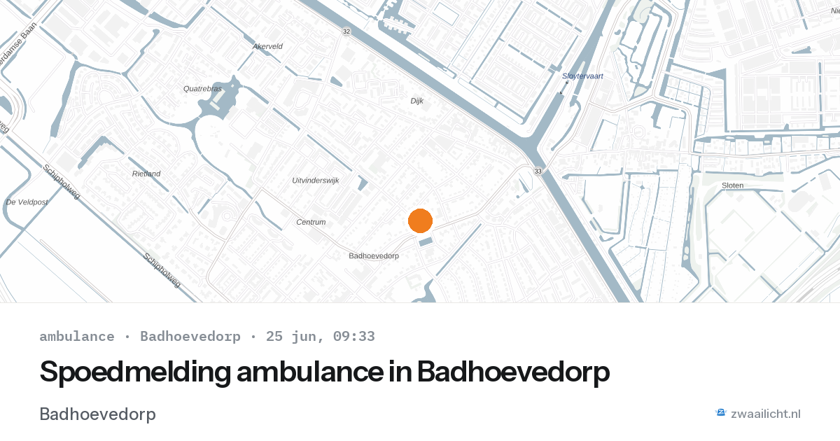 Spoedmelding ambulance in Badhoevedorp — 25 jun 2026