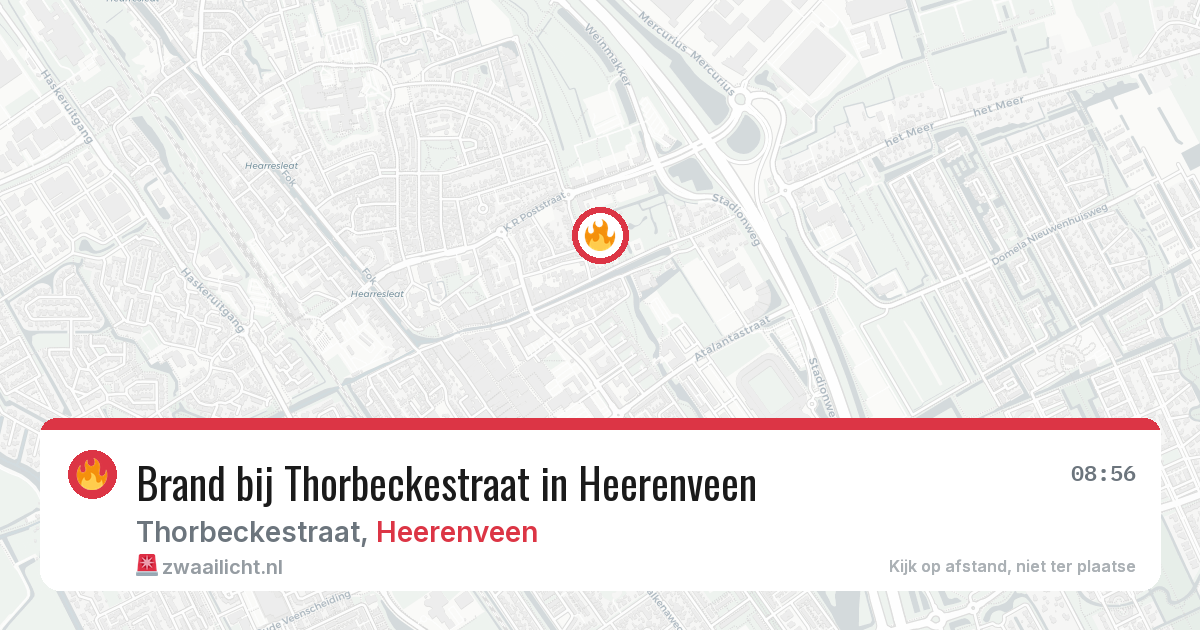 Brand bij Thorbeckestraat in Heerenveen — 2 apr 2026
