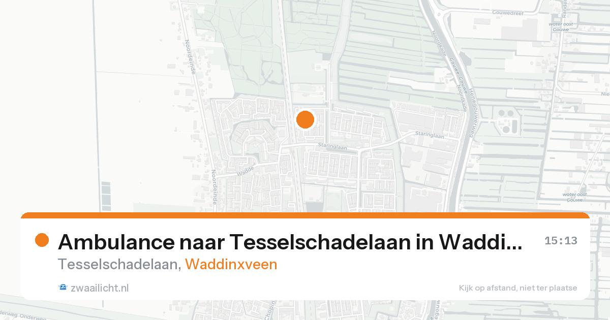 Ambulance naar Tesselschadelaan in Waddinxveen — 20 aug 2026