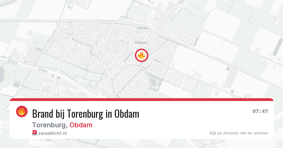 Brand bij Torenburg in Obdam — 11 jul 2026