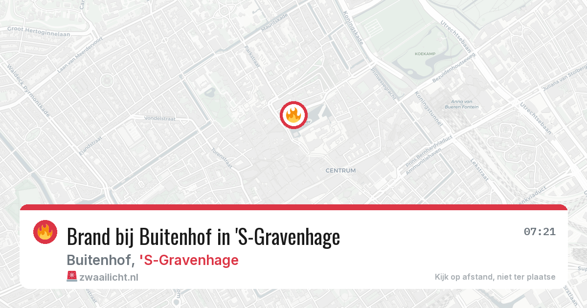 Brand bij Buitenhof in 'S-Gravenhage — 28 mrt 2026