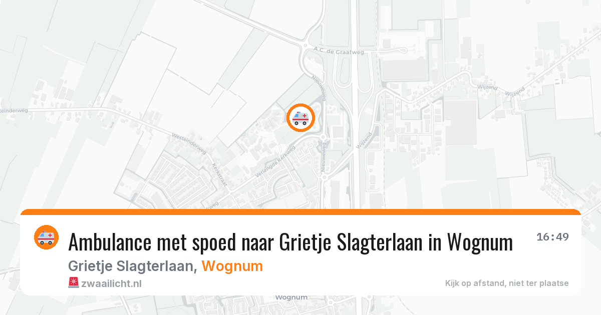 Ambulance met spoed naar Grietje Slagterlaan in Wognum — 8 mei 2026