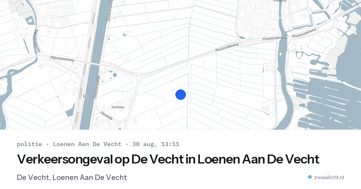 Verkeersongeval op De Vecht in Loenen Aan De Vecht — 30 aug 2026