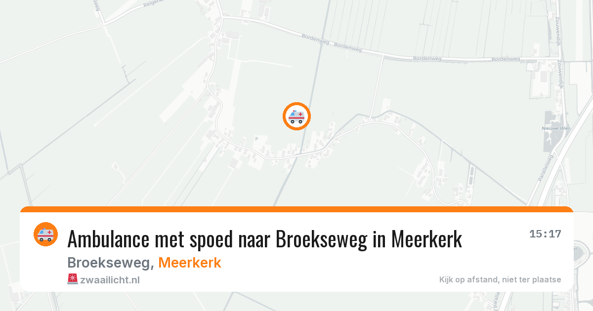 Ambulance met spoed naar Broekseweg in Meerkerk — 6 jul 2026