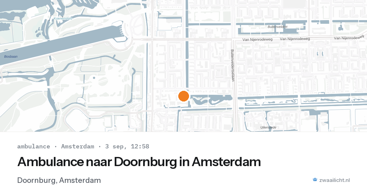 Ambulance naar Doornburg in Amsterdam — 3 sep 2026