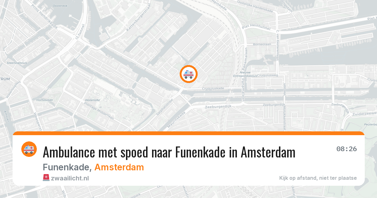 Ambulance met spoed naar Funenkade in Amsterdam — 13 aug 2026