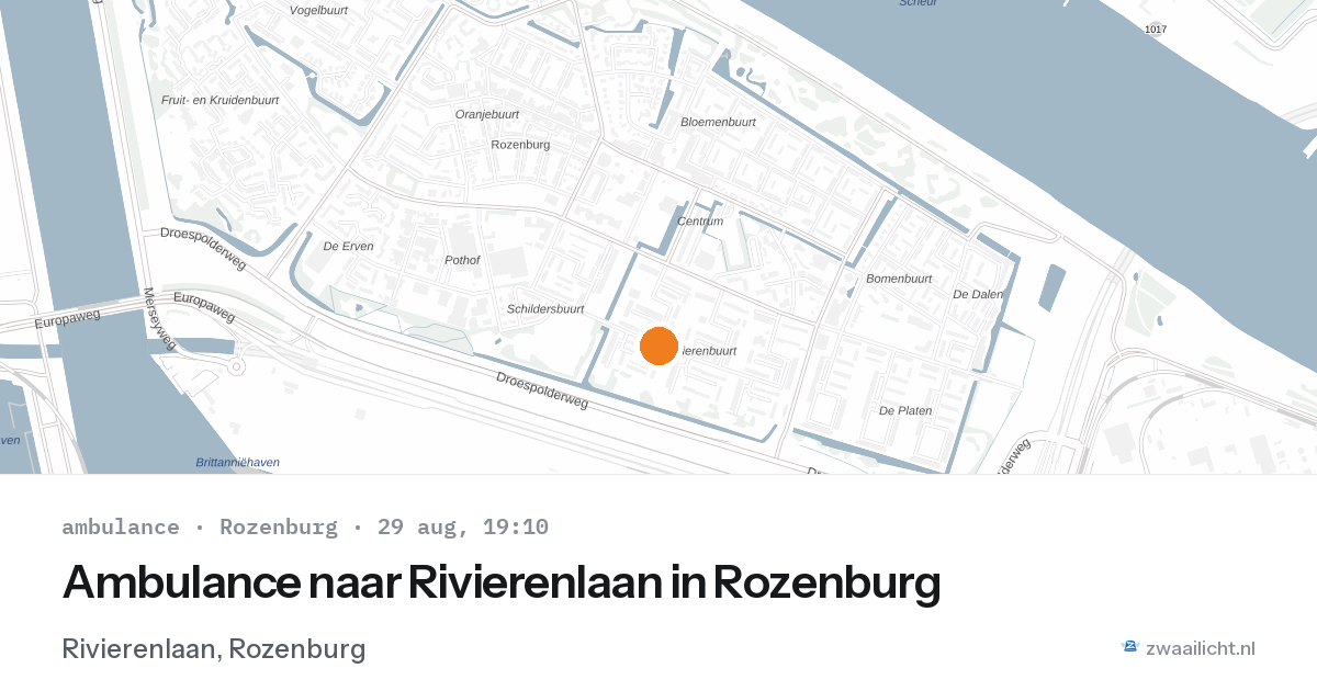 Ambulance naar Rivierenlaan in Rozenburg — 29 aug 2026