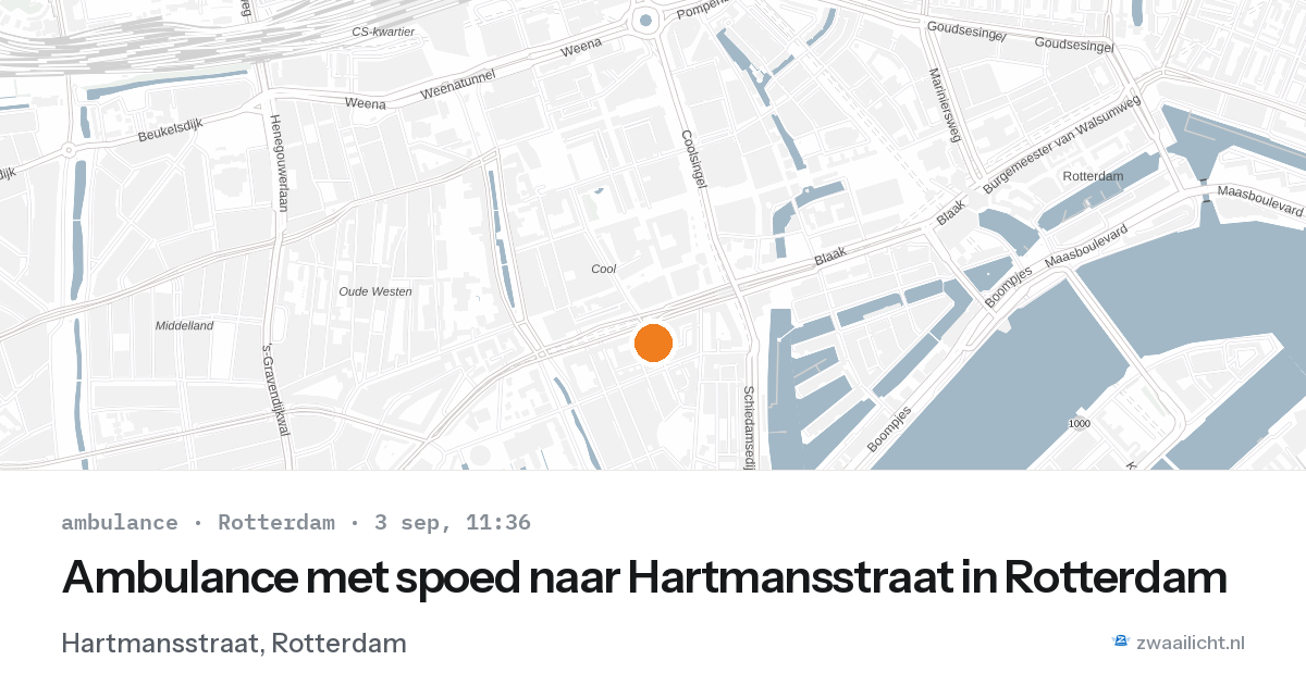 Ambulance met spoed naar Hartmansstraat in Rotterdam — 3 sep 2026