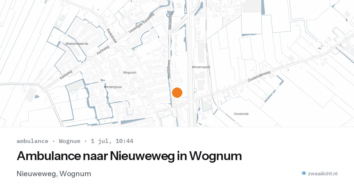 Ambulance naar Nieuweweg in Wognum — 1 jul 2026