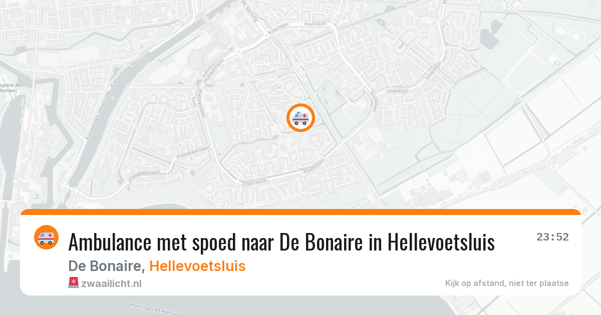 Ambulance met spoed naar De Bonaire in Hellevoetsluis — 20 apr 2026
