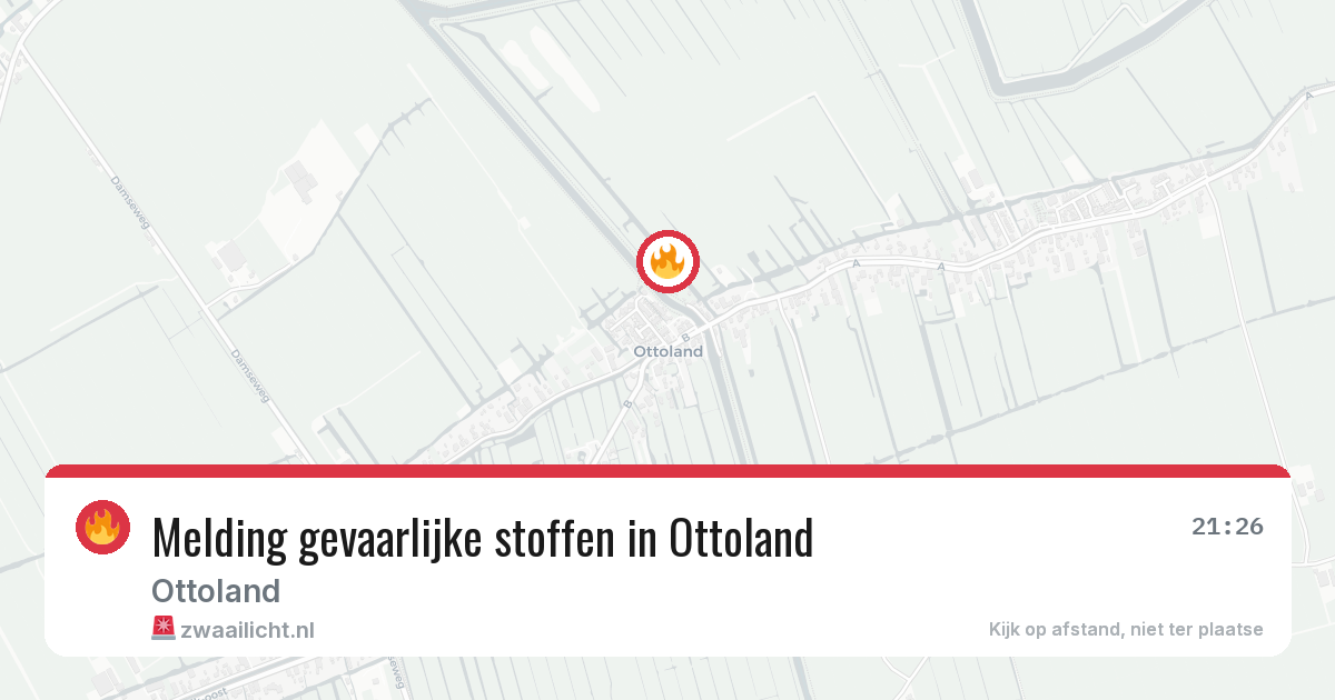 Melding gevaarlijke stoffen in Ottoland — 10 jun 2026