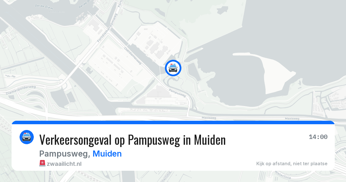 Verkeersongeval op Pampusweg in Muiden — 26 apr 2026