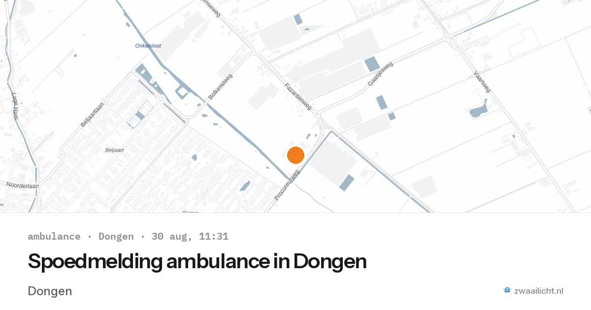 Spoedmelding ambulance in Dongen — 30 aug 2026
