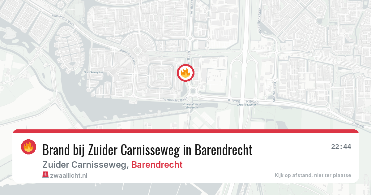 Brand bij Zuider Carnisseweg in Barendrecht — 18 jul 2026