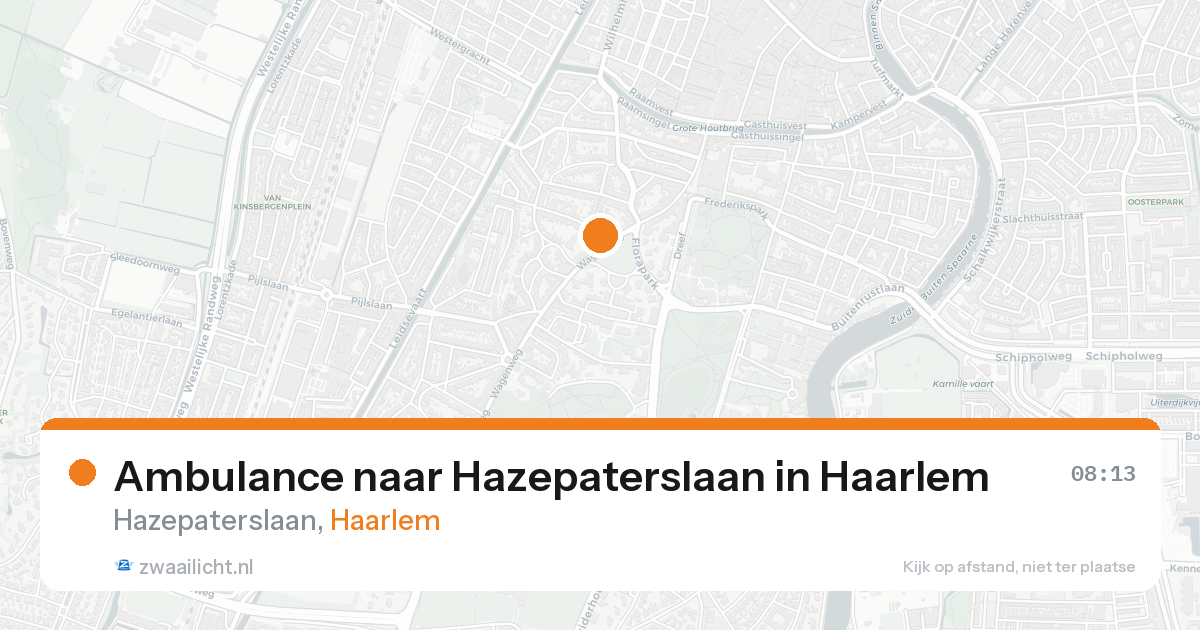 Ambulance naar Hazepaterslaan in Haarlem — 16 aug 2026