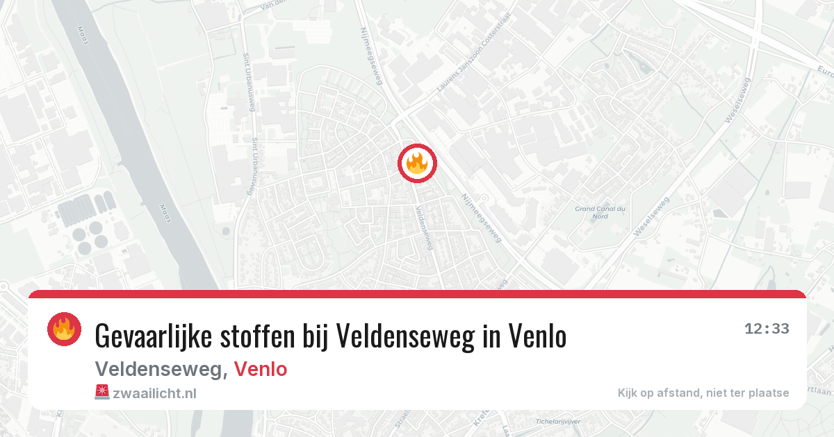 Gevaarlijke stoffen bij Veldenseweg in Venlo — 5 aug 2026