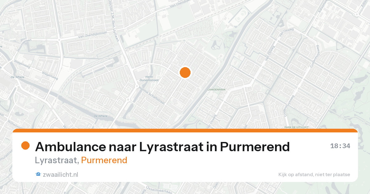 Ambulance naar Lyrastraat in Purmerend — 18 aug 2026