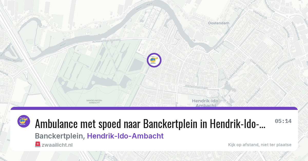 Ambulance met spoed naar Banckertplein in Hendrik-Ido-Ambacht — 21 jun 2026