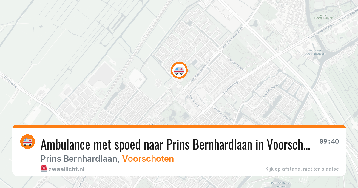 Ambulance met spoed naar Prins Bernhardlaan in Voorschoten — 10 aug 2026