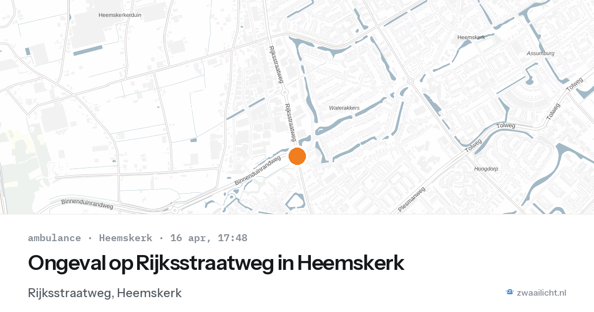 Ongeval op Rijksstraatweg in Heemskerk — 16 apr 2026