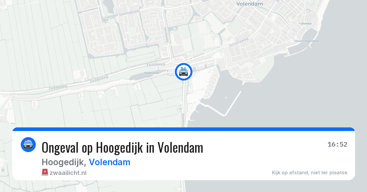 Ongeval op Hoogedijk in Volendam — 13 aug 2026