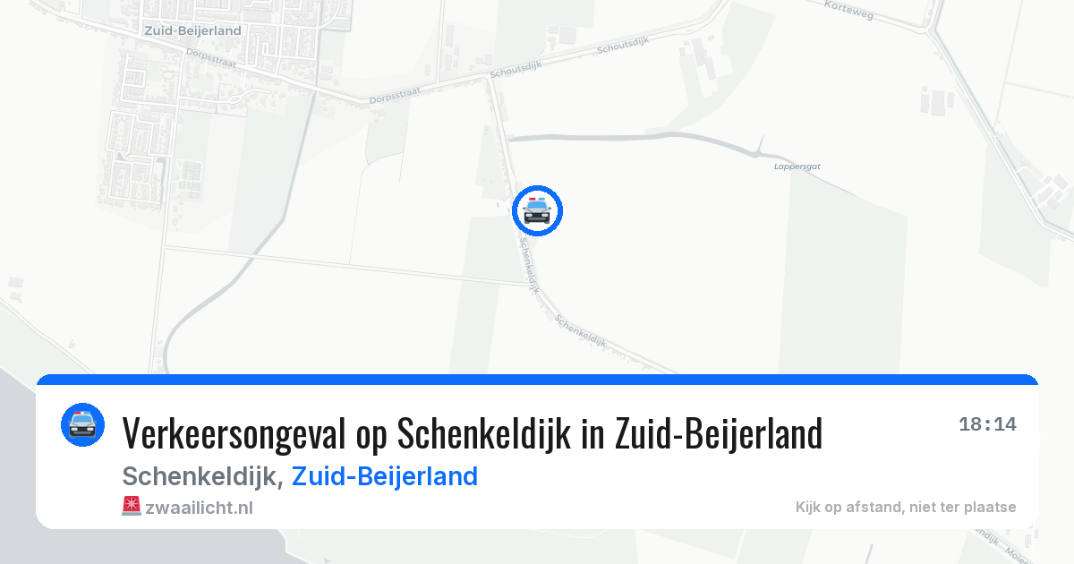 Verkeersongeval op Schenkeldijk in Zuid-Beijerland — 2 aug 2026