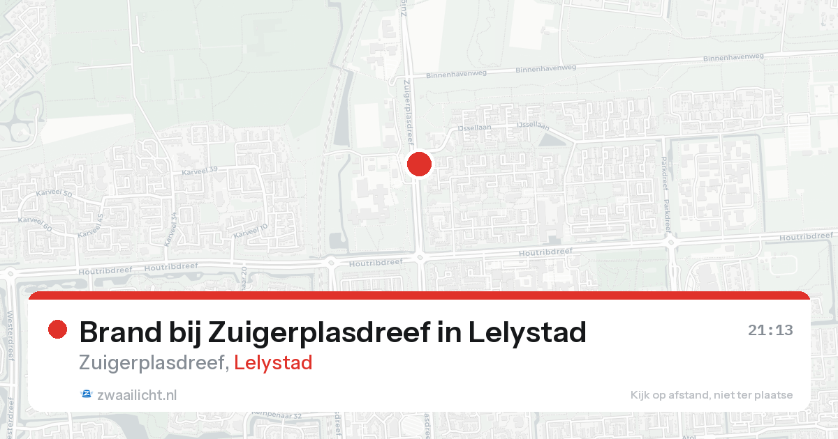 Brand bij Zuigerplasdreef in Lelystad — 16 aug 2026