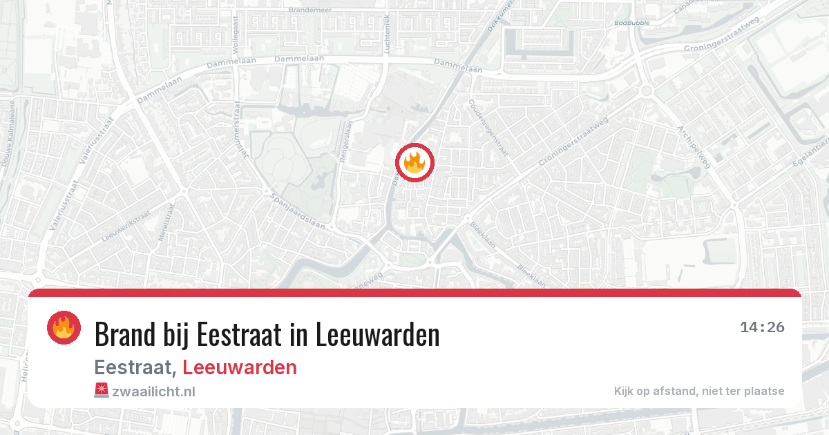 Brand bij Eestraat in Leeuwarden — 11 jun 2026