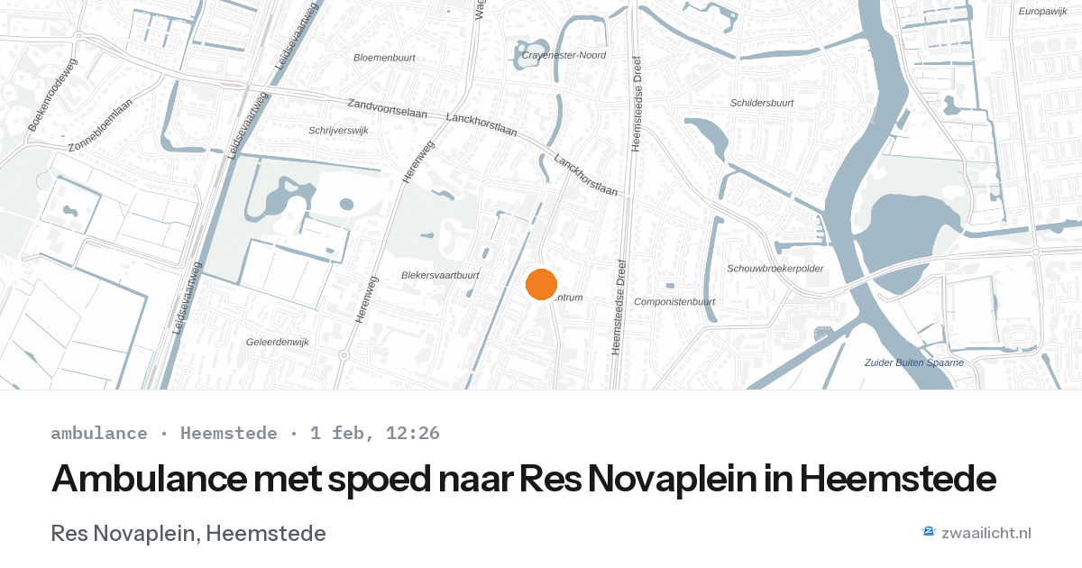 Ambulance met spoed naar Res Novaplein in Heemstede — 1 feb 2026