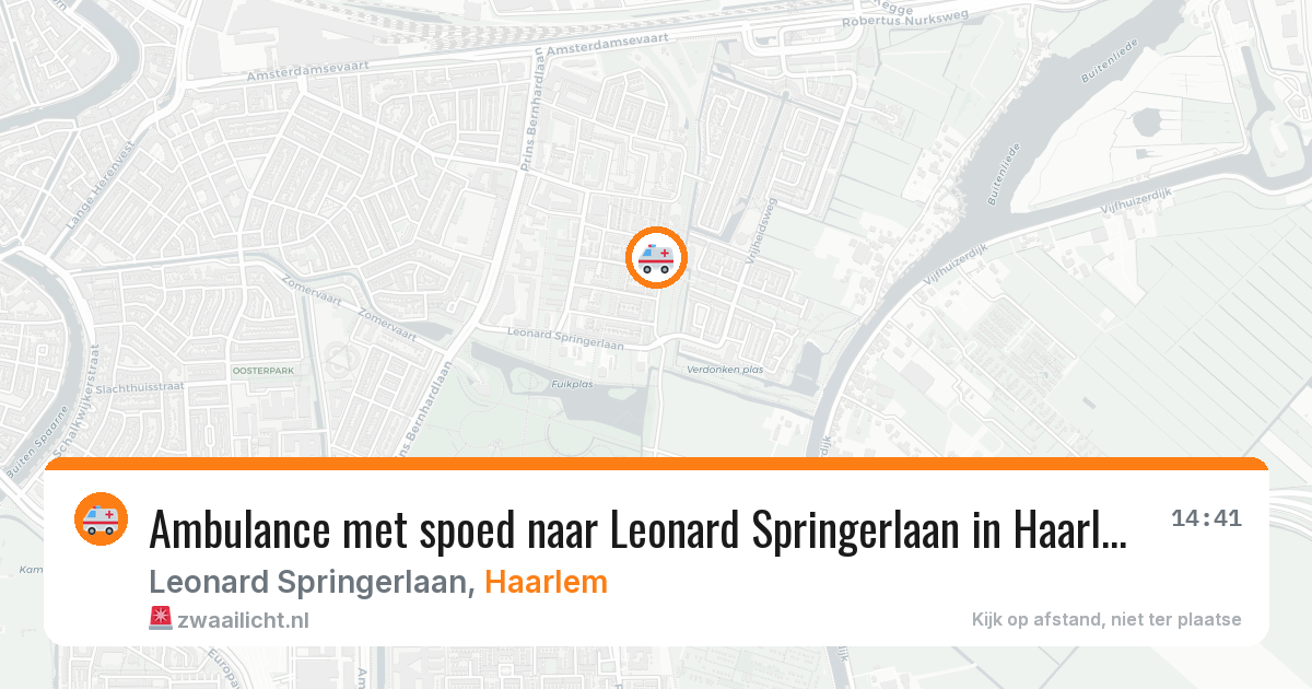 Ambulance met spoed naar Leonard Springerlaan in Haarlem — 31 mrt 2026