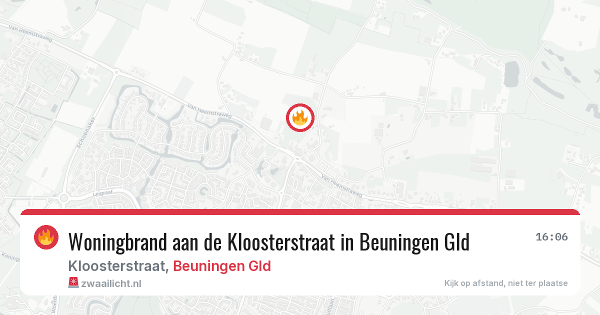 Woningbrand aan de Kloosterstraat in Beuningen Gld — 30 apr 2026