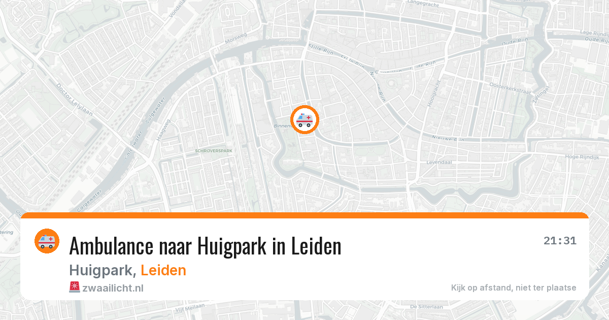Ambulance naar Huigpark in Leiden — 10 aug 2026
