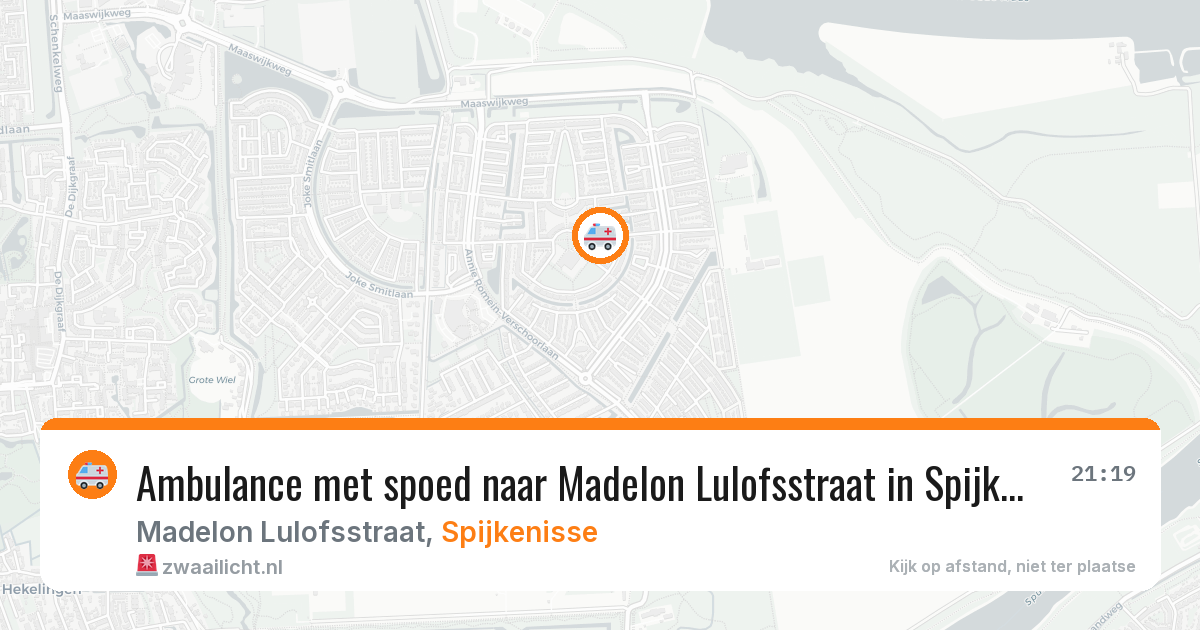 Ambulance met spoed naar Madelon Lulofsstraat in Spijkenisse — 13 aug 2026