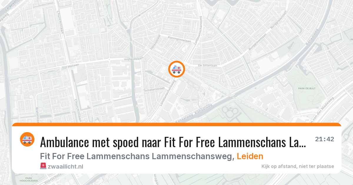 Ambulance met spoed naar Fit For Free Lammenschans Lammenschansweg in Leiden — 9 feb 2026