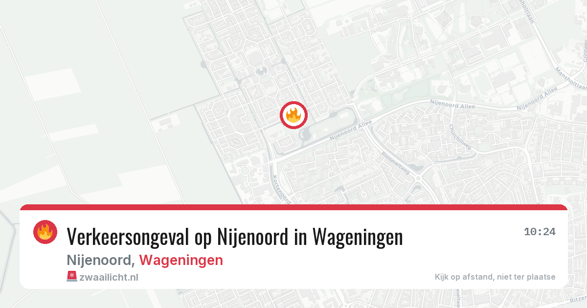 Verkeersongeval op Nijenoord in Wageningen — 25 jul 2026