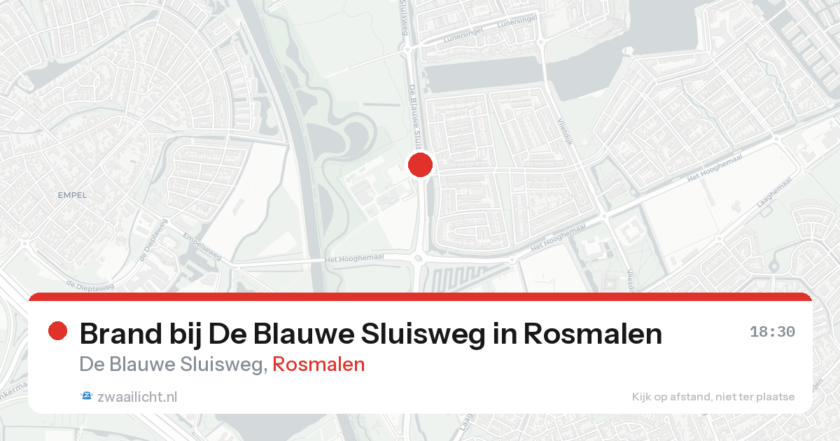 Brand bij De Blauwe Sluisweg in Rosmalen — 25 aug 2026