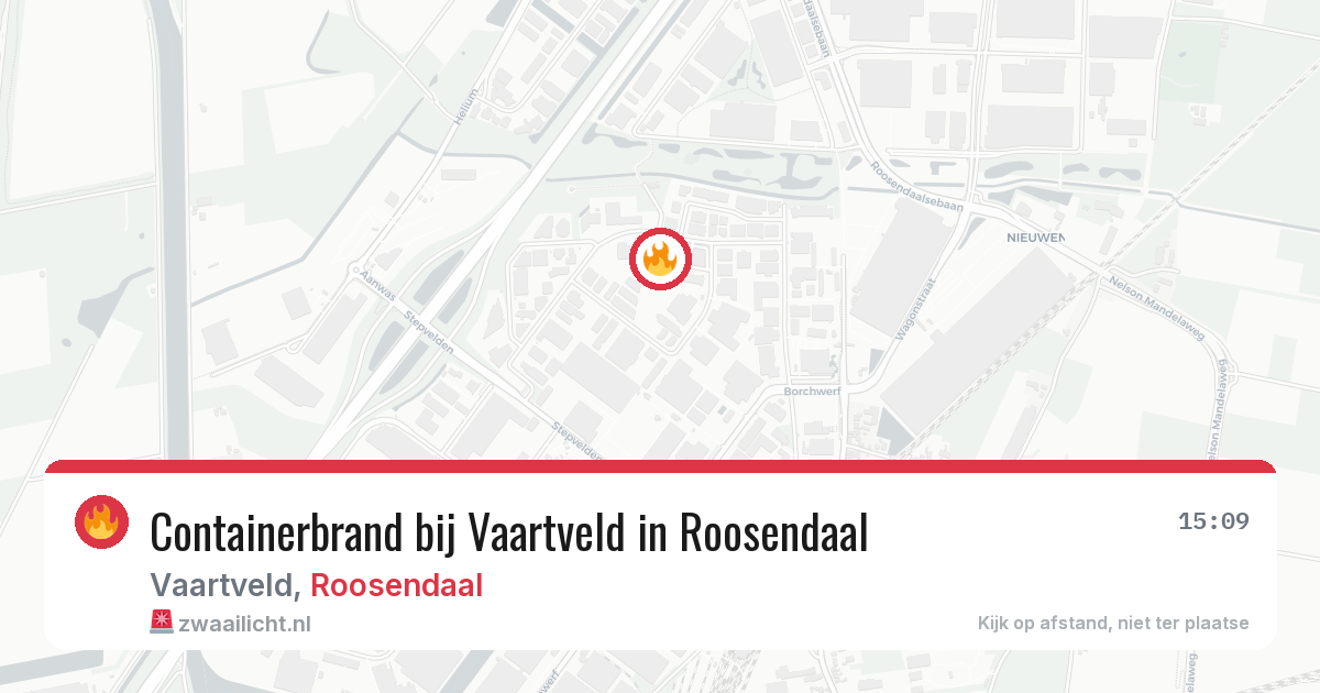 Containerbrand bij Vaartveld in Roosendaal — 7 jul 2026