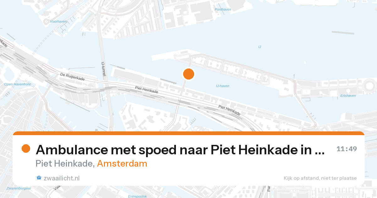 Ambulance met spoed naar Piet Heinkade in Amsterdam — 27 aug 2026